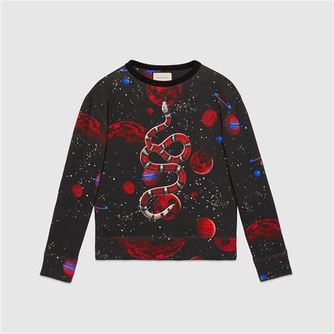 gucci gold thread accent v-neck sweater|Gucci space snake jumper.